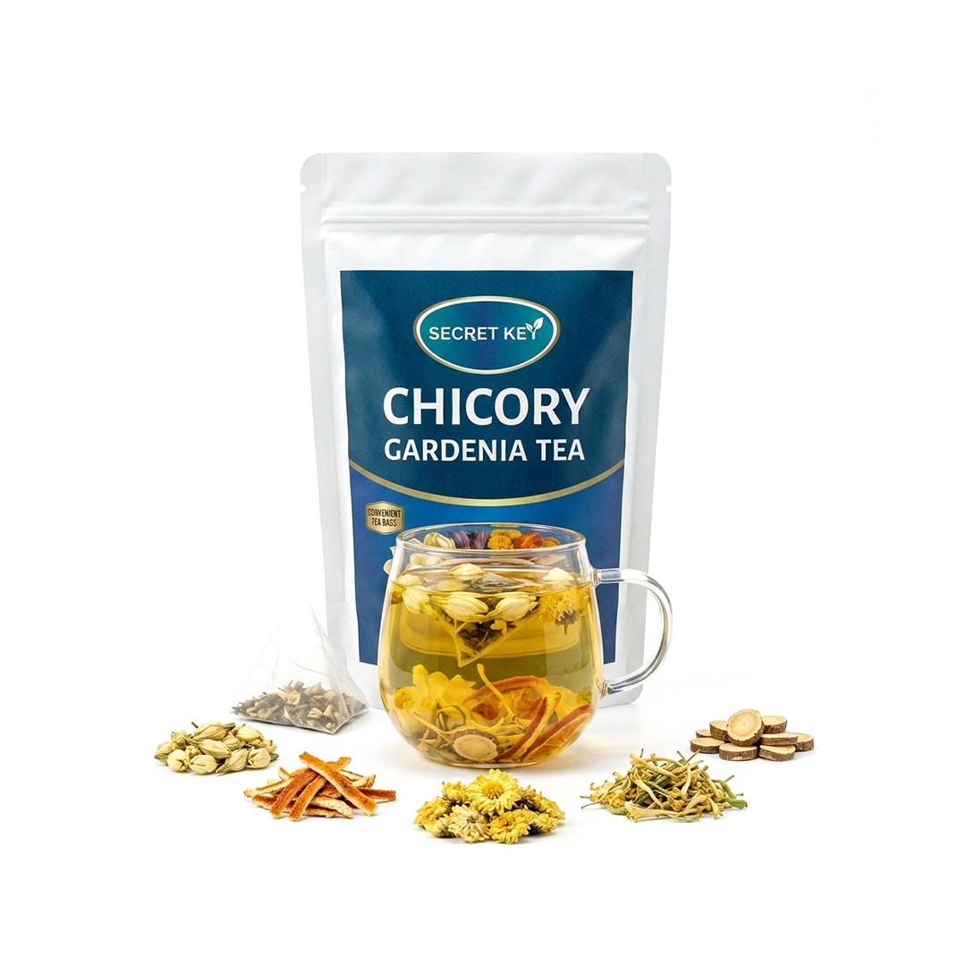 Refreshing Gardenia Chicory Floral Cooling Tea Sachets, Natural Soothing Blend For Hot Weather & Air Conditioning Dryness, Boost Mild Immune Support, Zero Artificial Additives, Quick Steep Hot Cold Brew Self-Care Drink For Office & Outdoor Use