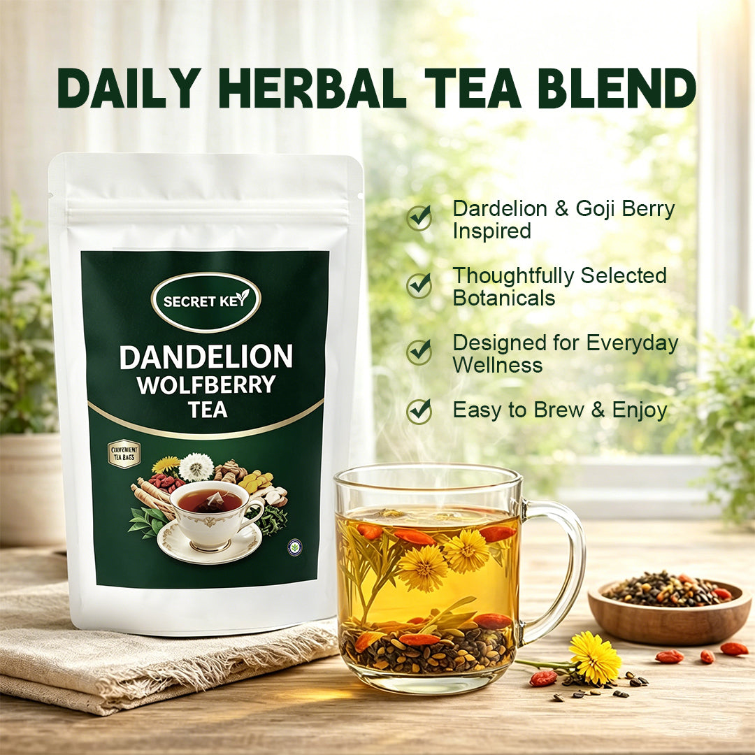 Dandelion Goji Liver Kidney Detox Tea Bags, 8 Herb Blend Eases Bloating & Water Retention, Caffeine-Free Gentle Energy For Late Nights & Greasy Meals, Hot Cold Brew Daily Wellness Infusion