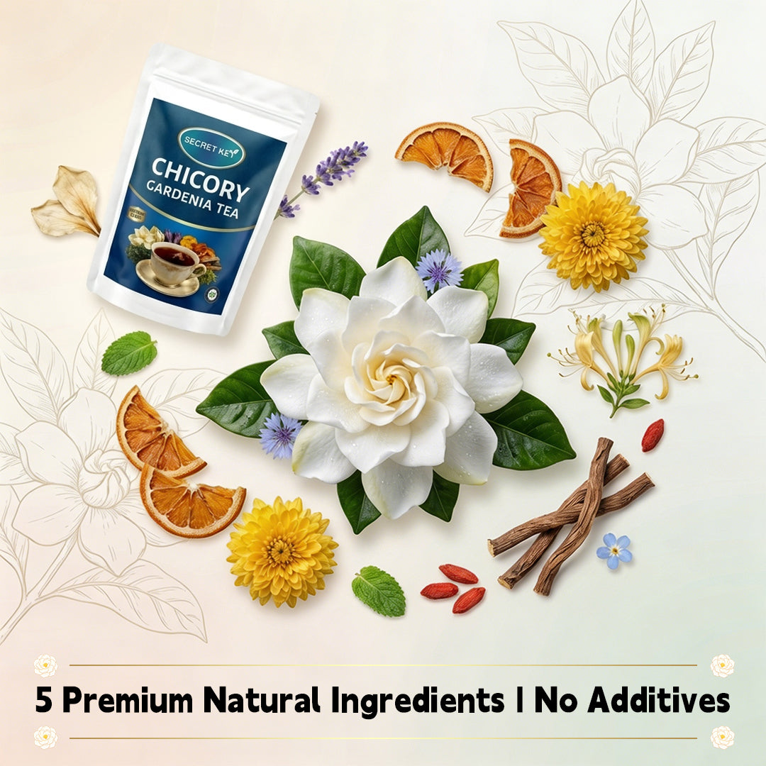 Refreshing Gardenia Chicory Floral Cooling Tea Sachets, Natural Soothing Blend For Hot Weather & Air Conditioning Dryness, Boost Mild Immune Support, Zero Artificial Additives, Quick Steep Hot Cold Brew Self-Care Drink For Office & Outdoor Use