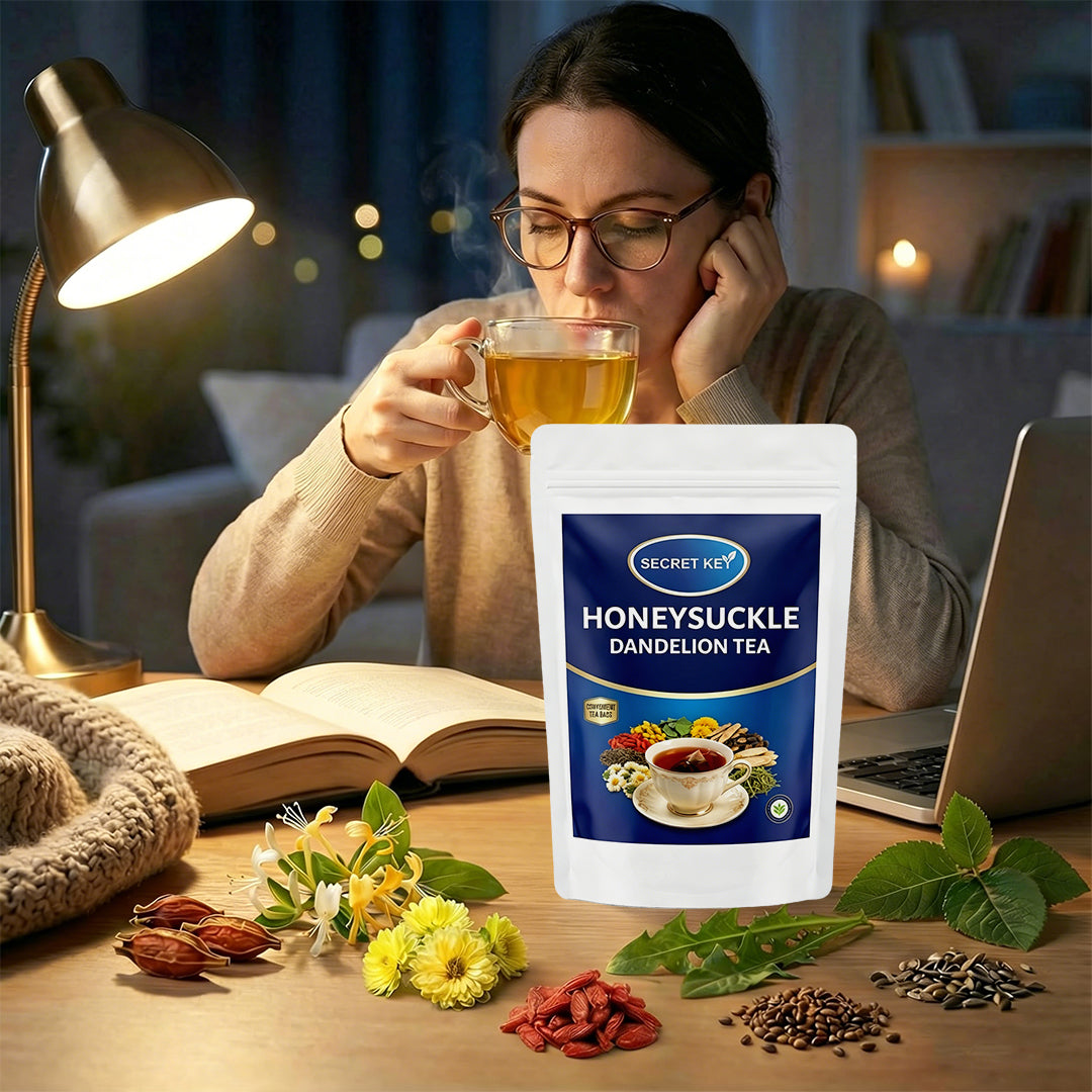 Soothe Eye Strain & Boost Immune Honeysuckle Dandelion Detox Tea Sachets, Natural Caffeine-Free Gentle Energy, Relieve Body Burden From Greasy Meals, Hot Cold Brew Biodegradable Tea Bags For All Daily Scenes