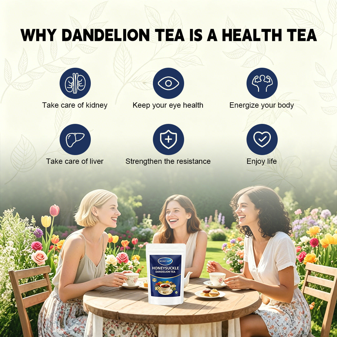 Soothe Eye Strain & Boost Immune Honeysuckle Dandelion Detox Tea Sachets, Natural Caffeine-Free Gentle Energy, Relieve Body Burden From Greasy Meals, Hot Cold Brew Biodegradable Tea Bags For All Daily Scenes