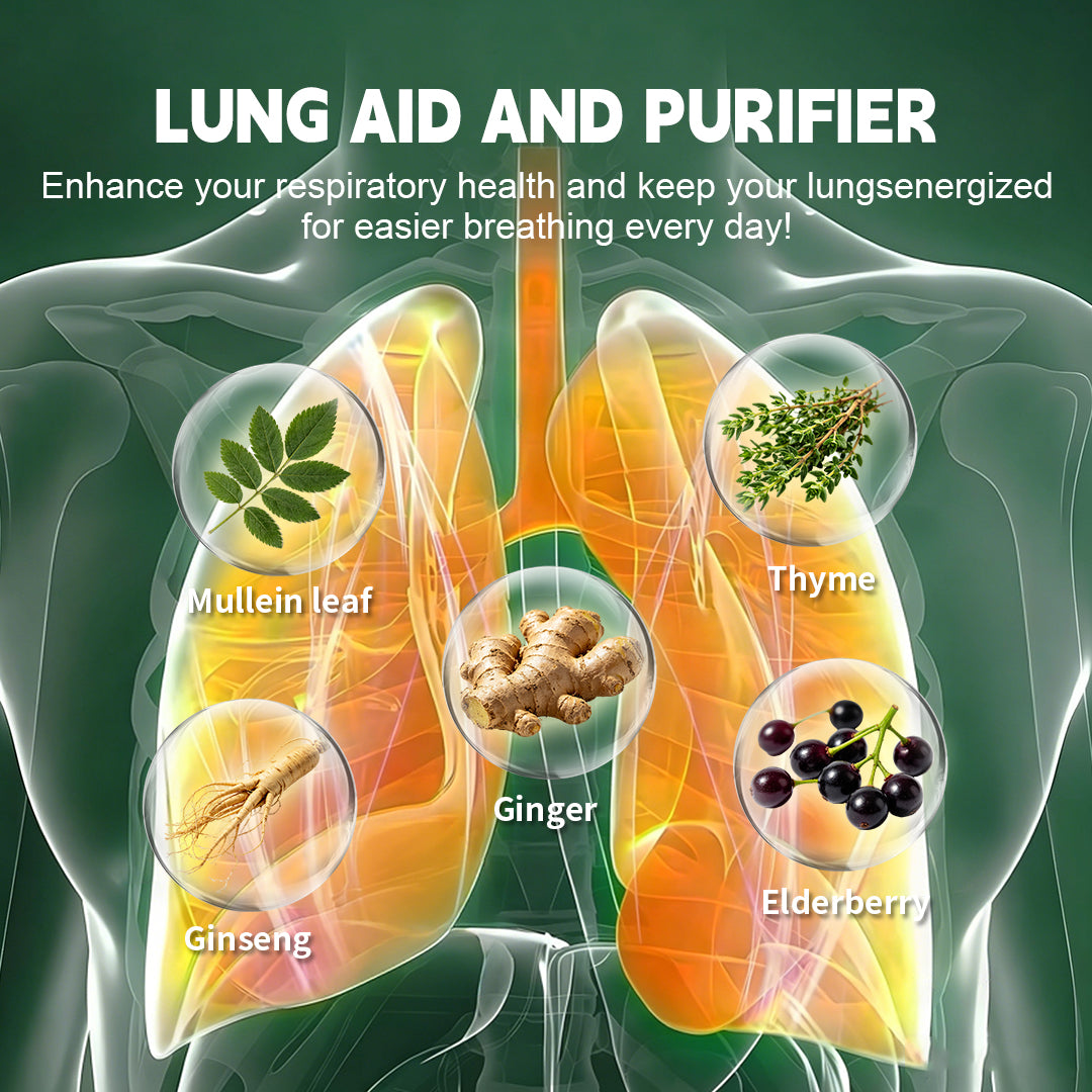 Tired Of Seasonal Congestion & Coffee Crashes? Ginseng Elderberry Lung Support Tea Sachets, Mullein Thyme Immune Boost Herbal Blend, Caffeine-Free All-Day Natural Energy, Soothe Respiratory Discomfort, Hot Cold Brew Portable Daily Wellness Must-Have