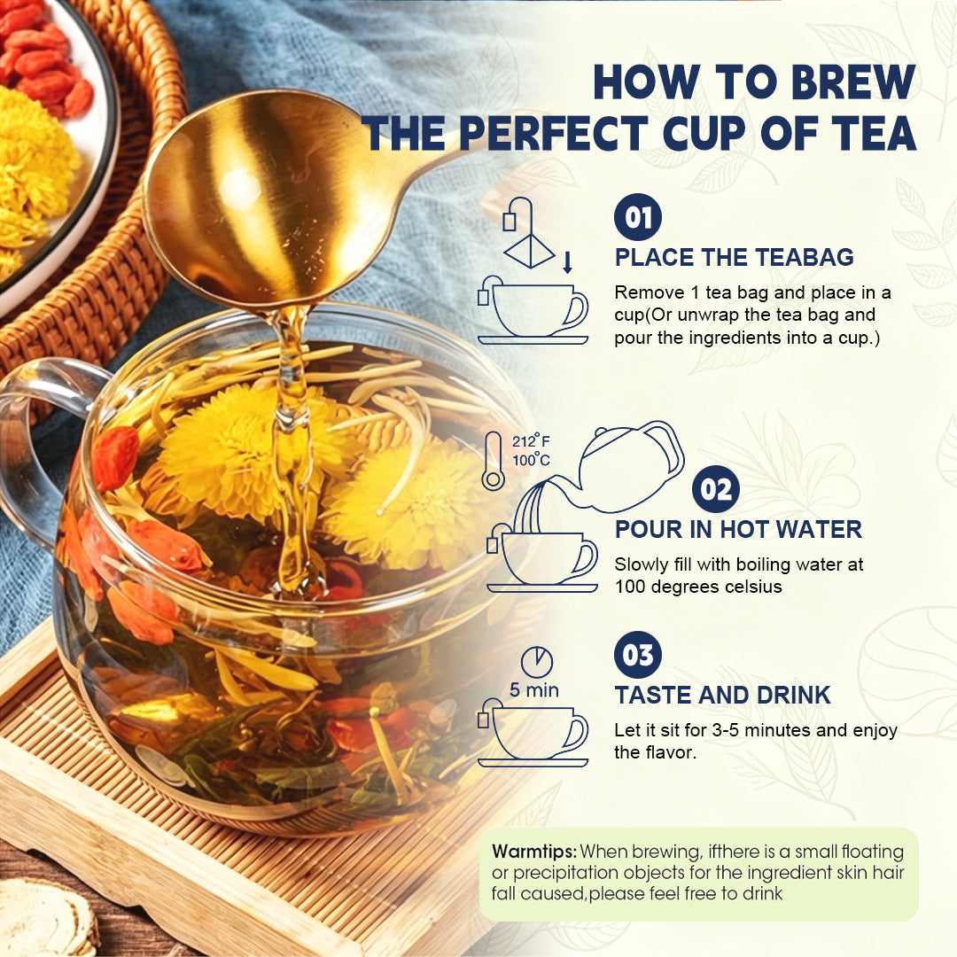 Soothe Eye Strain & Boost Immune Honeysuckle Dandelion Detox Tea Sachets, Natural Caffeine-Free Gentle Energy, Relieve Body Burden From Greasy Meals, Hot Cold Brew Biodegradable Tea Bags For All Daily Scenes