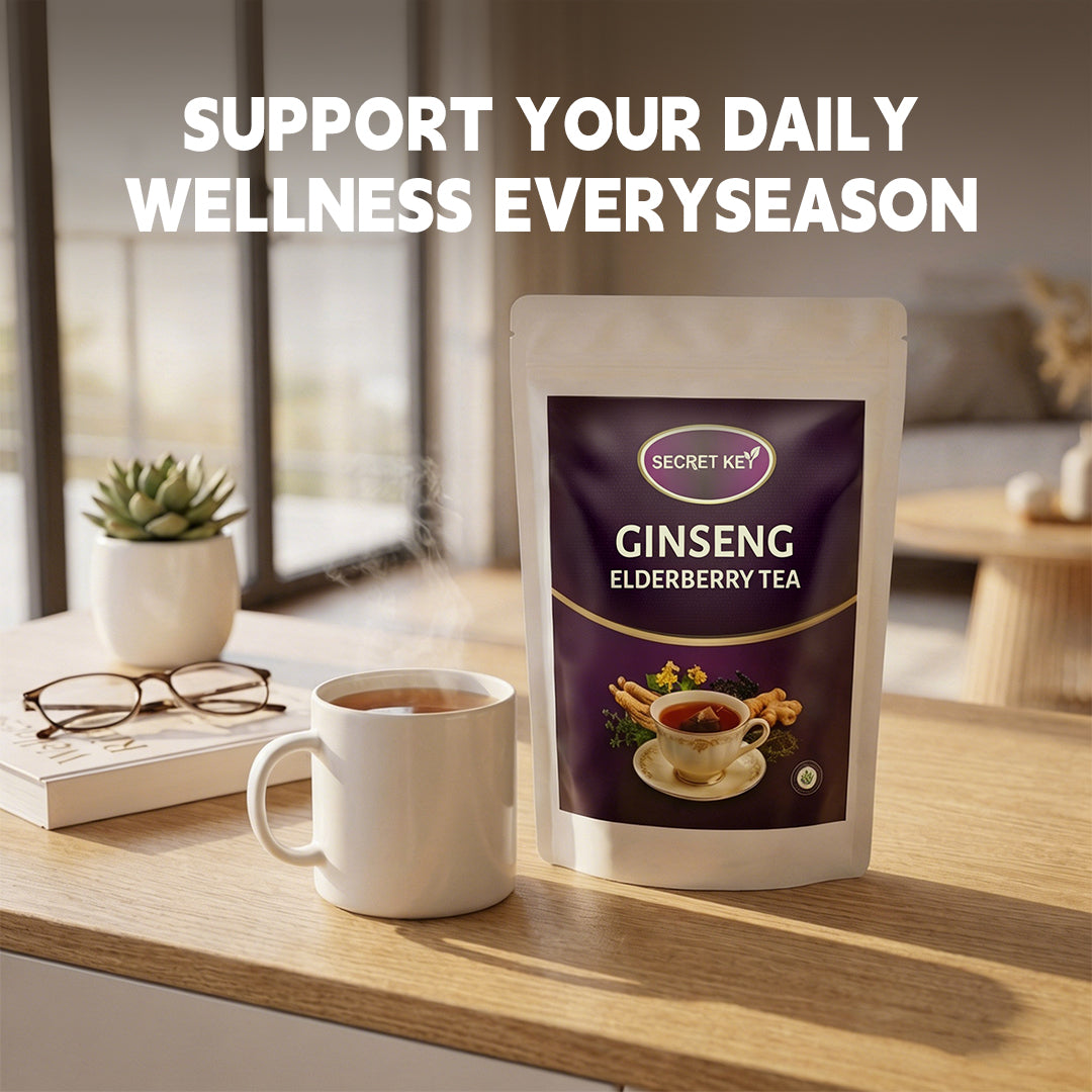 Tired Of Seasonal Congestion & Coffee Crashes? Ginseng Elderberry Lung Support Tea Sachets, Mullein Thyme Immune Boost Herbal Blend, Caffeine-Free All-Day Natural Energy, Soothe Respiratory Discomfort, Hot Cold Brew Portable Daily Wellness Must-Have