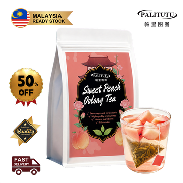 PALITUTU Sweet Peach Oolong Tea, Rich Natural Peach Fragrance Smooth Mellow Taste, Zero Sugar Zero Calorie Herbal Drink, Antioxidant-Rich For Daily Detox & Gentle Body Relaxation, Quick Ship For Hot & Cold Brewing