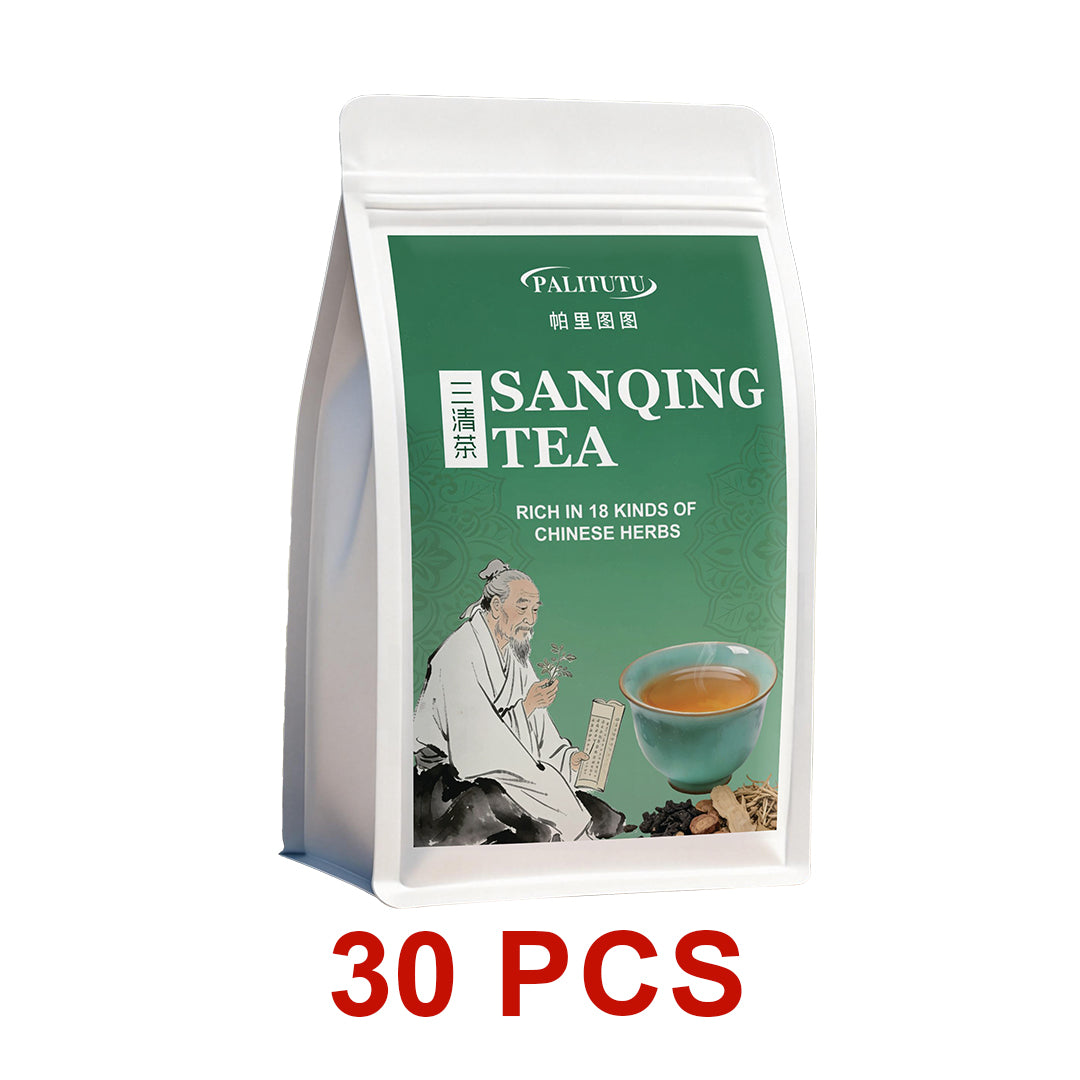 PALITUTU Sanqing Herbal Tea 18 Natural Herb Blend, Natural Halitosis Relief For Persistent Bad Breath, Bitter Dry Mouth & Bloated Gut, Cooling Internal Heat, Caffeine-Free Daily Digestive Support Pyramid Tea Bags