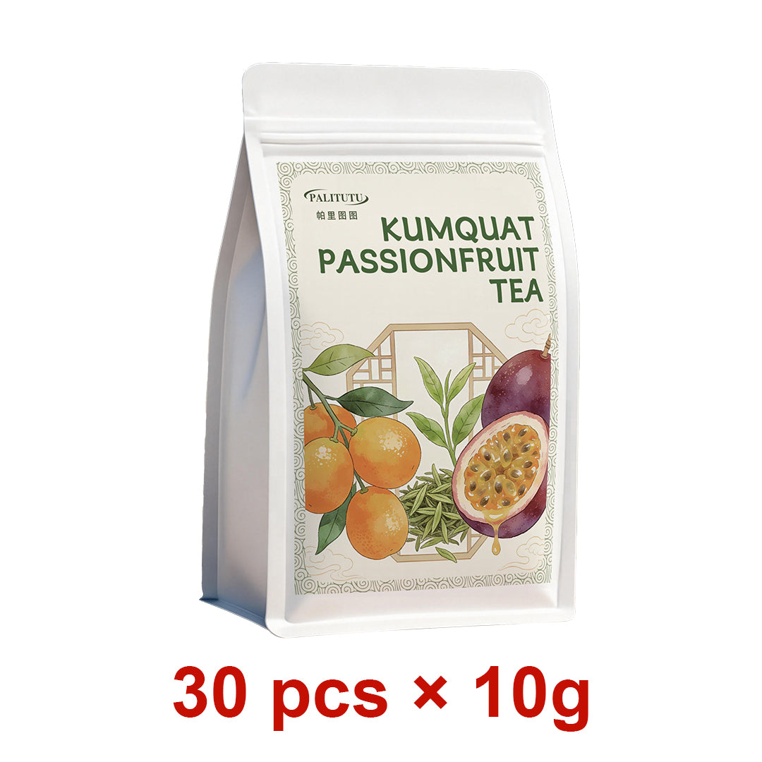 Summer Must-Have Vitamin C Fruit Infusion, PALITUTU Caffeine-Free Kumquat Passion Fruit Tea Bags, Freeze Dried Real Fruits Only, No Tea Leaves, Zero Artificial Flavors, Tangy Refreshing Hot & Iced Drink For All Day Energy Boost