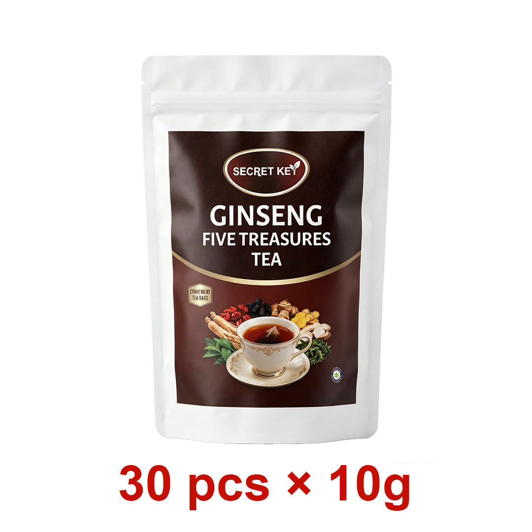 Premium Ginseng Five Treasures Herbal Kidney Support Tea Bags, Biodegradable Corn Fiber Pyramid Infusions, Boost Stamina For Night Shift & High-Stress Guys, Natural Energy Drink Perfect For Daily Self-Care & Thoughtful Healthy Gifts