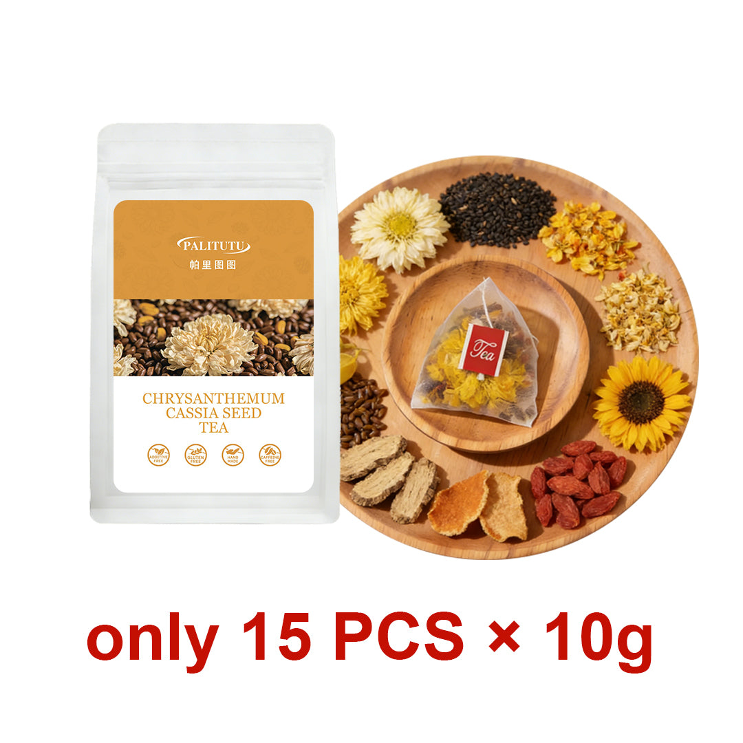 Chrysanthemum Cassia Seed Eye Recovery Wellness Tea Bags, Balanced Multi-Herb Formula With Goji & Burdock Root, Reduce Digital Eye Strain, Cool Body Heat, Fix Dull Skin & Bad Breath For Long Screen Users