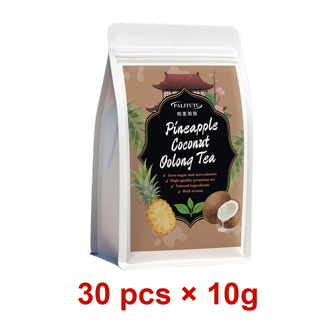 Zero Sugar Zero Calorie Pineapple Coconut Oolong Herbal Tea Bags, Vibrant Tropical Fruit Flavor Blend Made With Real Pineapple & Coconut Bits, Caffeine Friendly Quick-Steep Beverage For Everyday Healthy Lifestyle