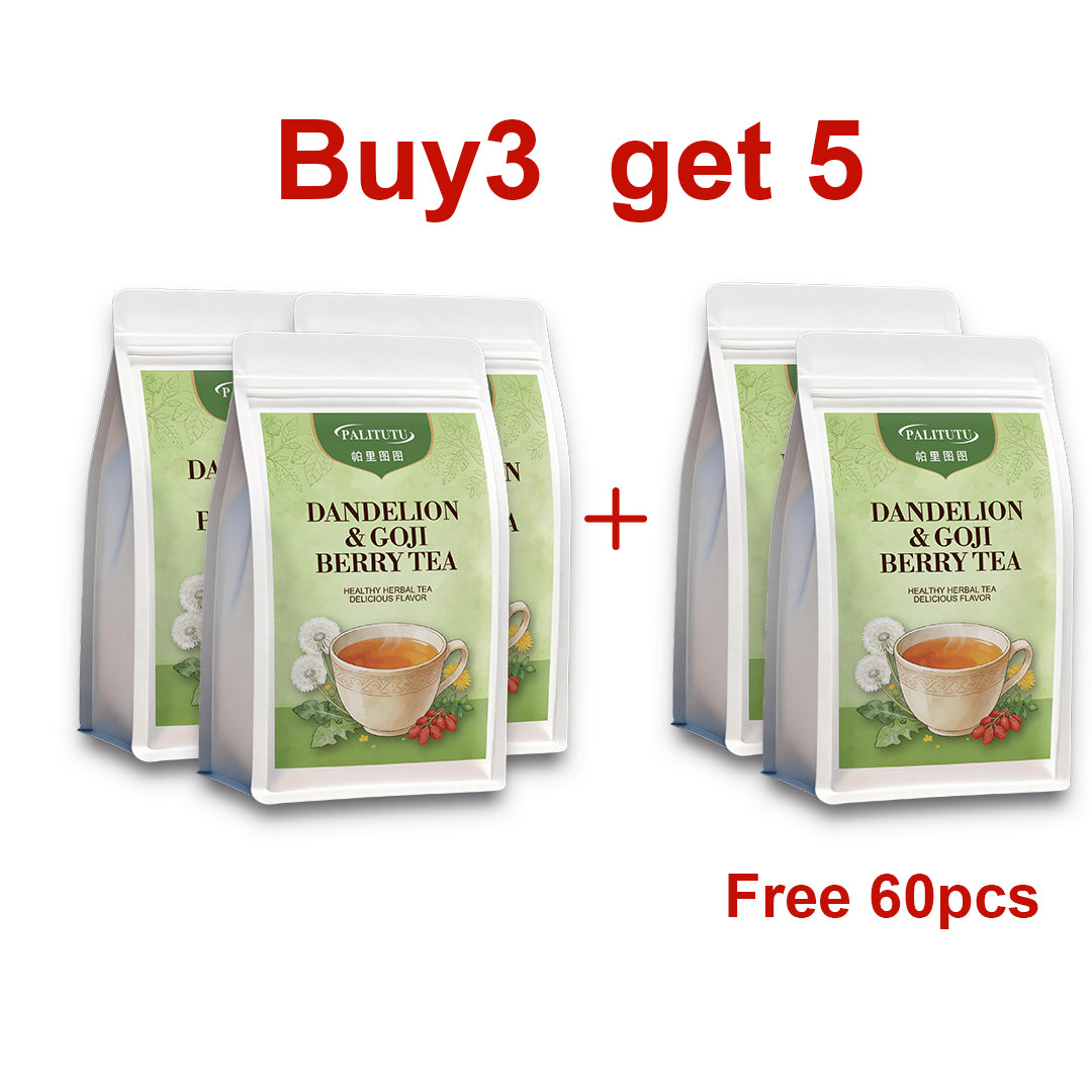 Antioxidant Dandelion Goji Berry Liver Cleanse Tea Bags, All Natural Multi-Herb Formula With Chrysanthemum & Cassia Seed, Soothe Strain From Long Screen Time, Gentle Detox Drink For Year-Round Internal Cooling Self-Care