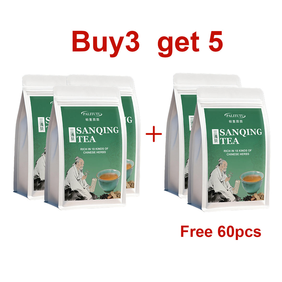 PALITUTU Sanqing Herbal Tea 18 Natural Herb Blend, Natural Halitosis Relief For Persistent Bad Breath, Bitter Dry Mouth & Bloated Gut, Cooling Internal Heat, Caffeine-Free Daily Digestive Support Pyramid Tea Bags
