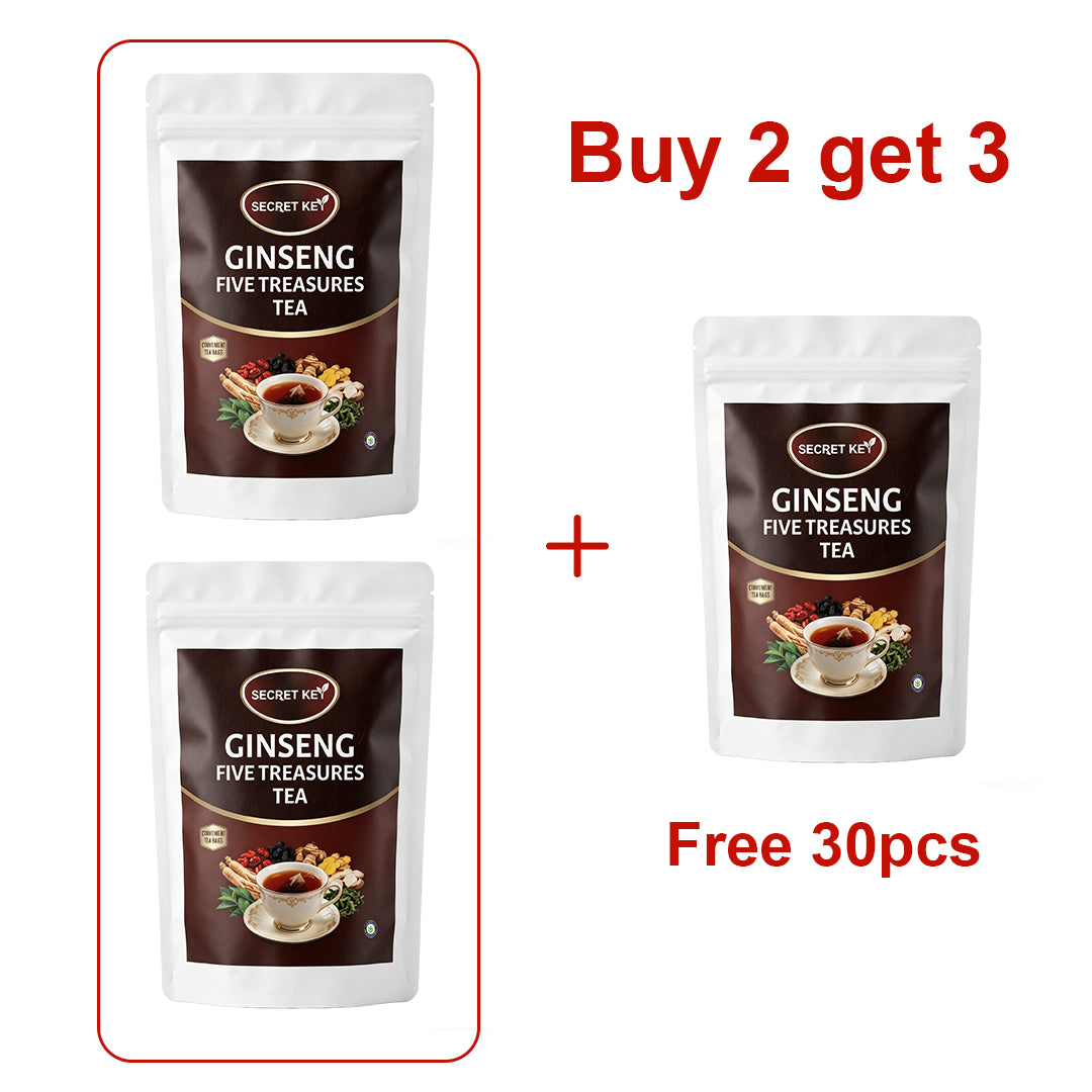 Premium Ginseng Five Treasures Herbal Kidney Support Tea Bags, Biodegradable Corn Fiber Pyramid Infusions, Boost Stamina For Night Shift & High-Stress Guys, Natural Energy Drink Perfect For Daily Self-Care & Thoughtful Healthy Gifts