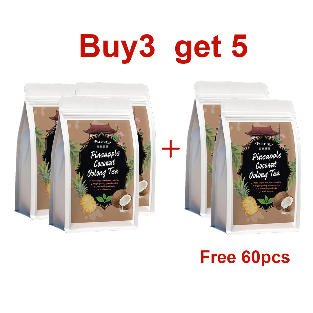 Zero Sugar Zero Calorie Pineapple Coconut Oolong Herbal Tea Bags, Vibrant Tropical Fruit Flavor Blend Made With Real Pineapple & Coconut Bits, Caffeine Friendly Quick-Steep Beverage For Everyday Healthy Lifestyle