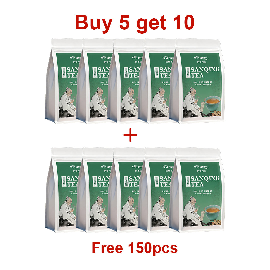 PALITUTU Sanqing Herbal Tea 18 Natural Herb Blend, Natural Halitosis Relief For Persistent Bad Breath, Bitter Dry Mouth & Bloated Gut, Cooling Internal Heat, Caffeine-Free Daily Digestive Support Pyramid Tea Bags