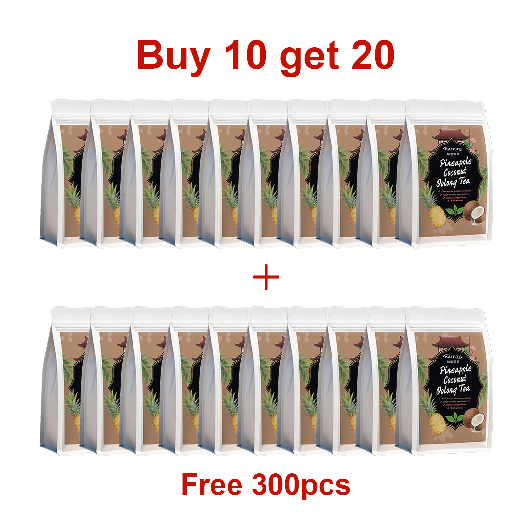 Zero Sugar Zero Calorie Pineapple Coconut Oolong Herbal Tea Bags, Vibrant Tropical Fruit Flavor Blend Made With Real Pineapple & Coconut Bits, Caffeine Friendly Quick-Steep Beverage For Everyday Healthy Lifestyle