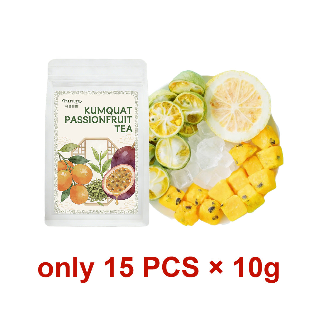 Summer Must-Have Vitamin C Fruit Infusion, PALITUTU Caffeine-Free Kumquat Passion Fruit Tea Bags, Freeze Dried Real Fruits Only, No Tea Leaves, Zero Artificial Flavors, Tangy Refreshing Hot & Iced Drink For All Day Energy Boost