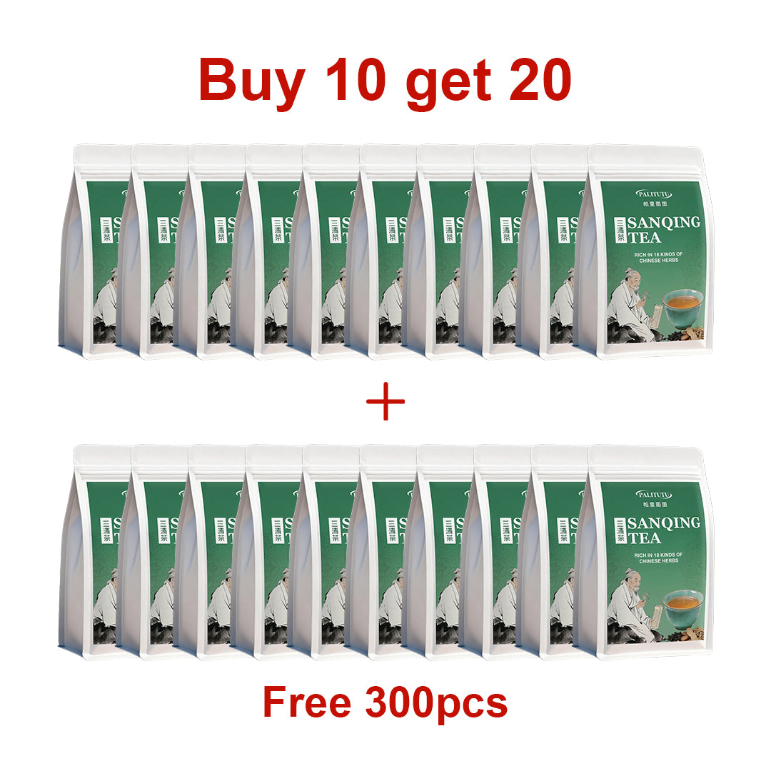PALITUTU Sanqing Herbal Tea 18 Natural Herb Blend, Natural Halitosis Relief For Persistent Bad Breath, Bitter Dry Mouth & Bloated Gut, Cooling Internal Heat, Caffeine-Free Daily Digestive Support Pyramid Tea Bags