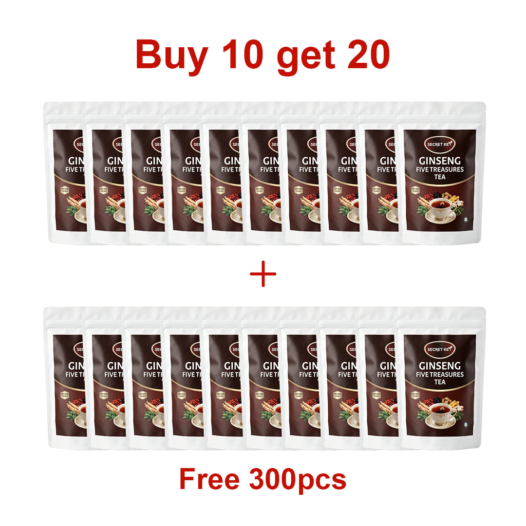 Premium Ginseng Five Treasures Herbal Kidney Support Tea Bags, Biodegradable Corn Fiber Pyramid Infusions, Boost Stamina For Night Shift & High-Stress Guys, Natural Energy Drink Perfect For Daily Self-Care & Thoughtful Healthy Gifts